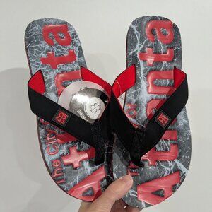 BNWT Robin Ruth Atlanta Flip Flop Red Grey Black Size Small